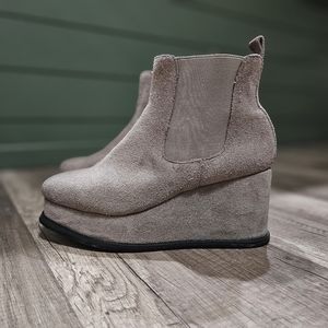 Jeffery Campbell Rochester Suede Grey Leather Platforms